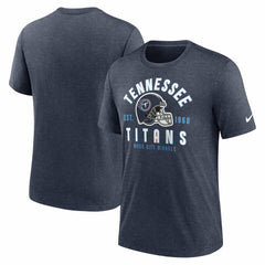 Tennessee Titans Helmet Tri-Blend T-Shirt - Heather Navy - Nike