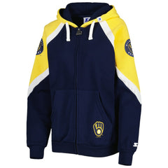 Milwaukee Brewers Starter Women's Hail Mary Full-Zip Hoodie Discount