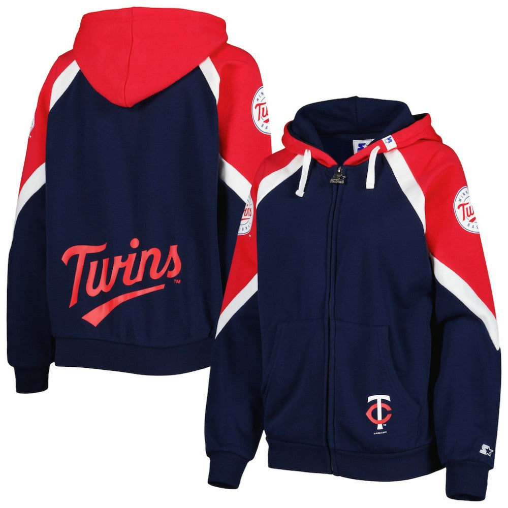 Minnesota Twins Starter Women's Hail Mary Full-Zip Hoodie Discount