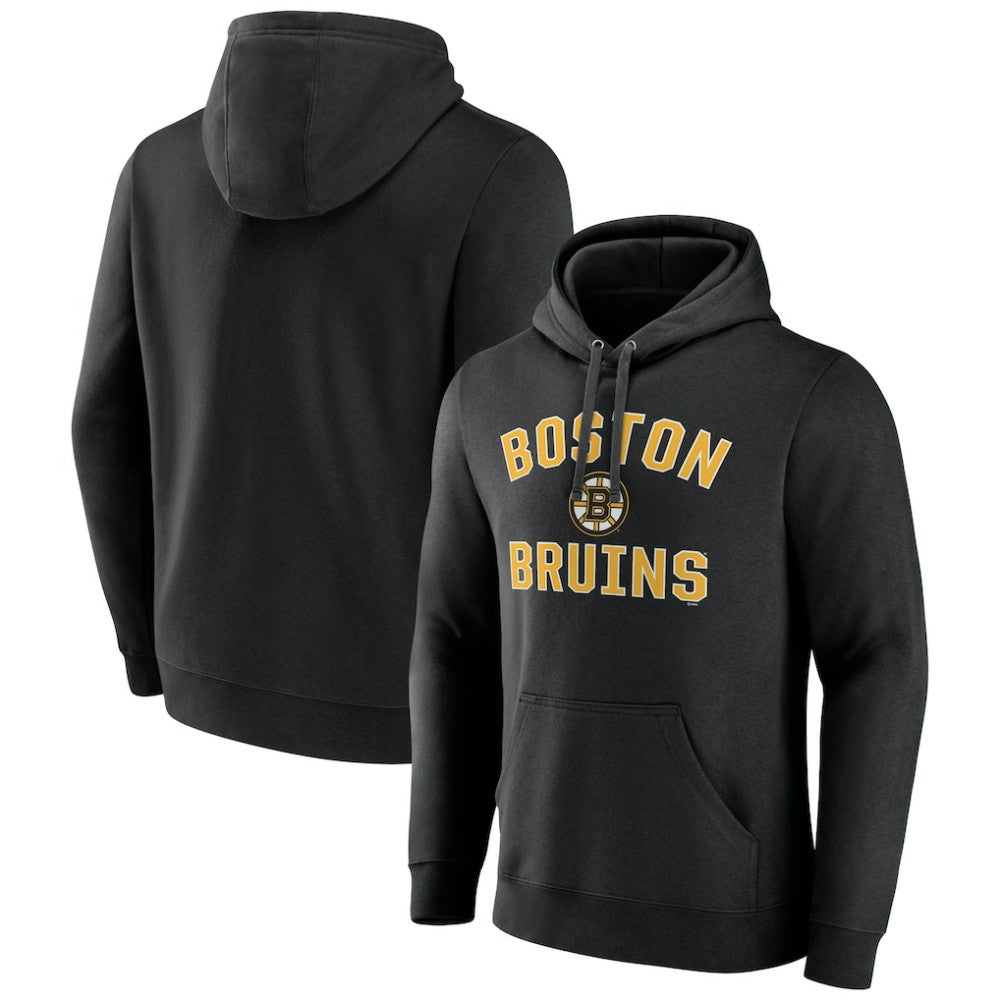 Boston Bruins Victory Arch Pullover Hoodie - Black | NHL Clearance