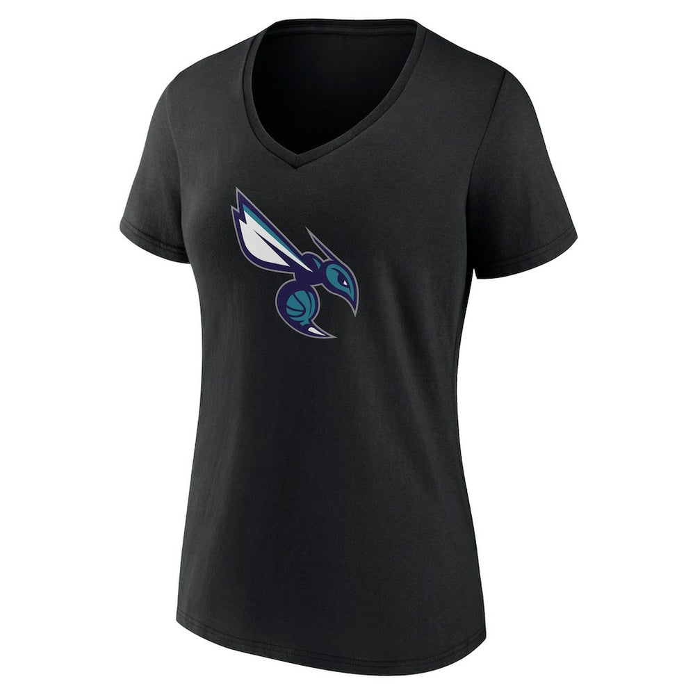 Charlotte Hornets Women's Alternate Logo V-Neck T-Shirt Black