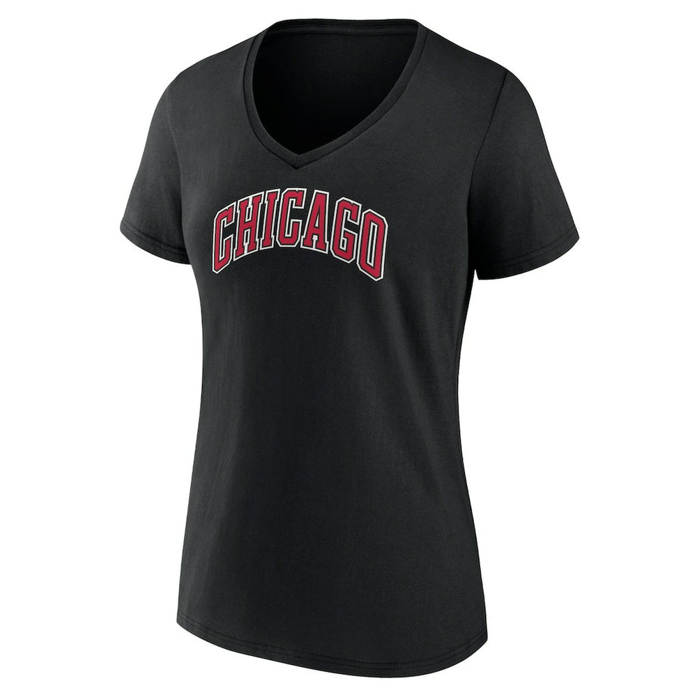 Chicago Bulls Women's Alternate Logo V-Neck T-Shirt Black