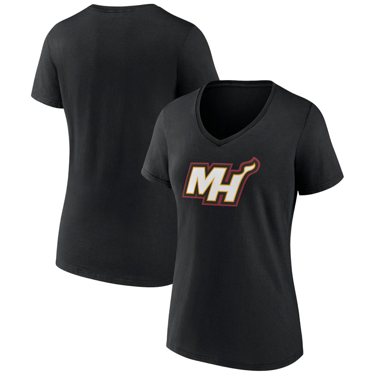 Miami Heat Women's Alternate Logo V-Neck T-Shirt Black