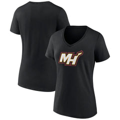Miami Heat Women's Alternate Logo V-Neck T-Shirt Black
