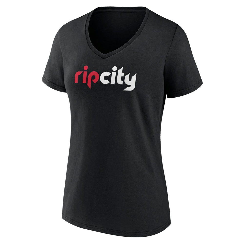 Portland Trail Blazers Women's Alternate Logo V-Neck T-Shirt Black