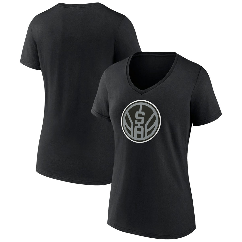 San Antonio Spurs Women's Alternate Logo V-Neck T-Shirt Black