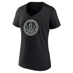 San Antonio Spurs Women's Alternate Logo V-Neck T-Shirt Black