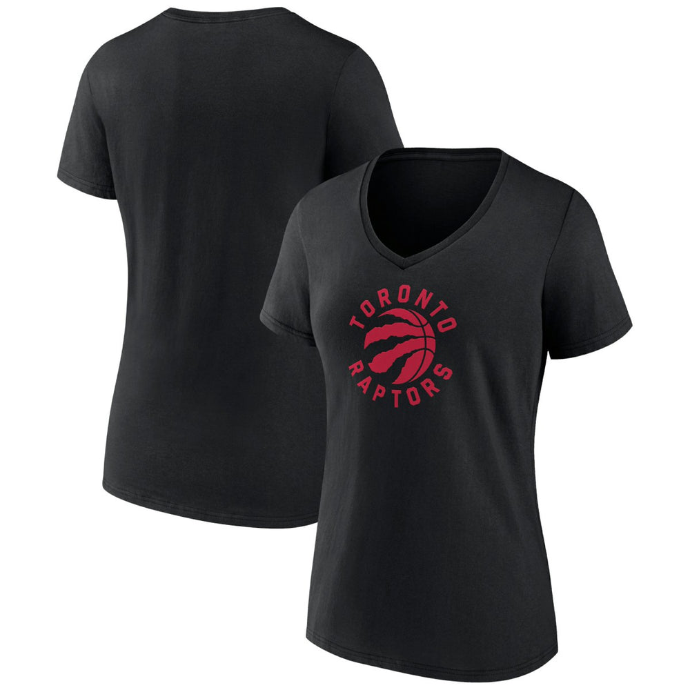 Toronto Raptors Women's Alternate Logo V-Neck T-Shirt Black