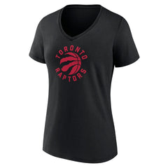Toronto Raptors Women's Alternate Logo V-Neck T-Shirt Black