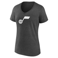 Utah Jazz Women's Logo V-Neck T-Shirt Charcoal