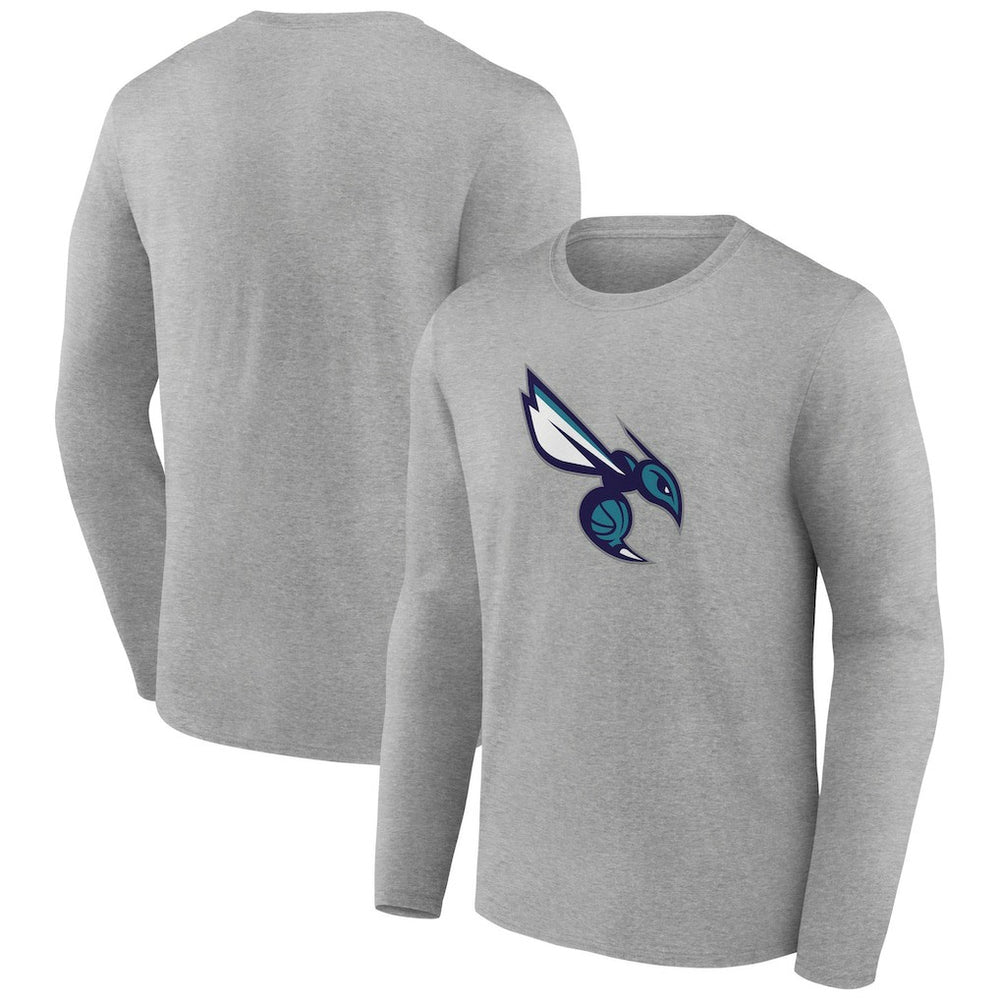 Charlotte Hornets Alternate Logo Long Sleeve T-Shirt Gray