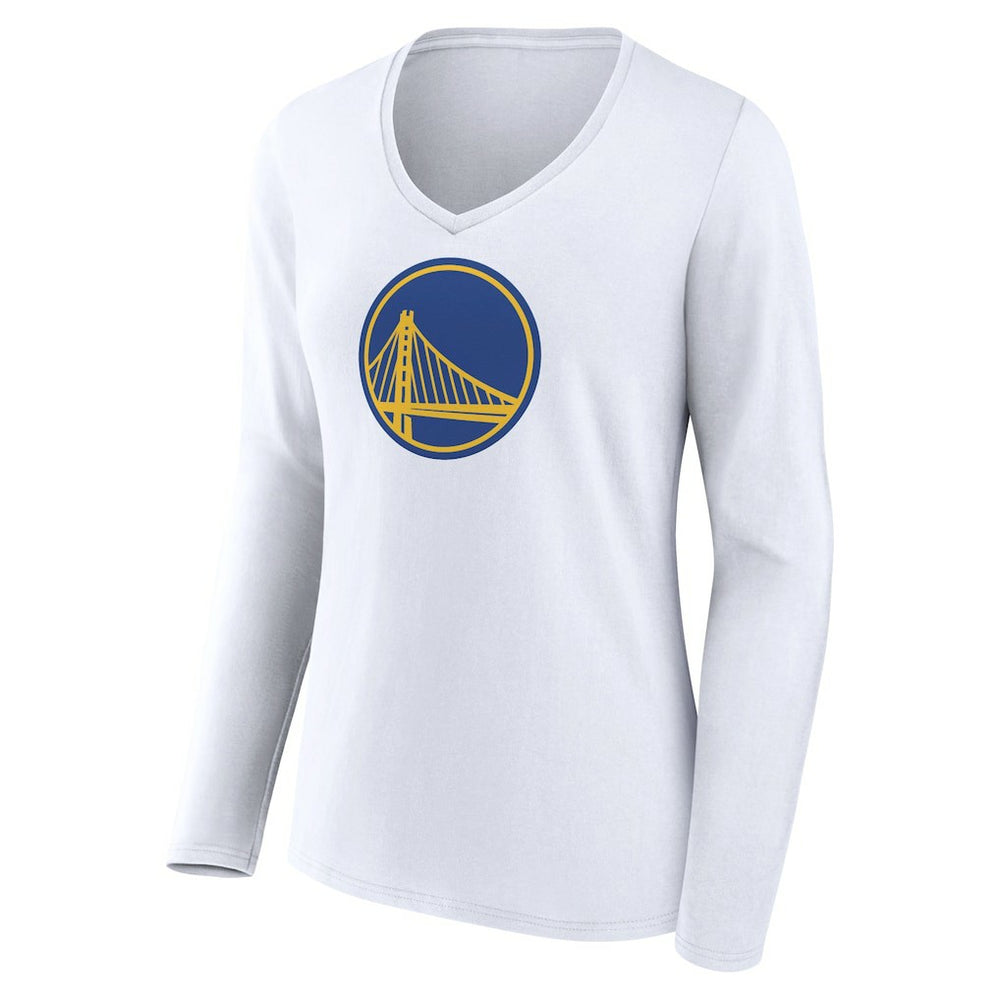 Golden State Warriors Women's Alternate Logo V-Neck Long Sleeve T-Shirt White