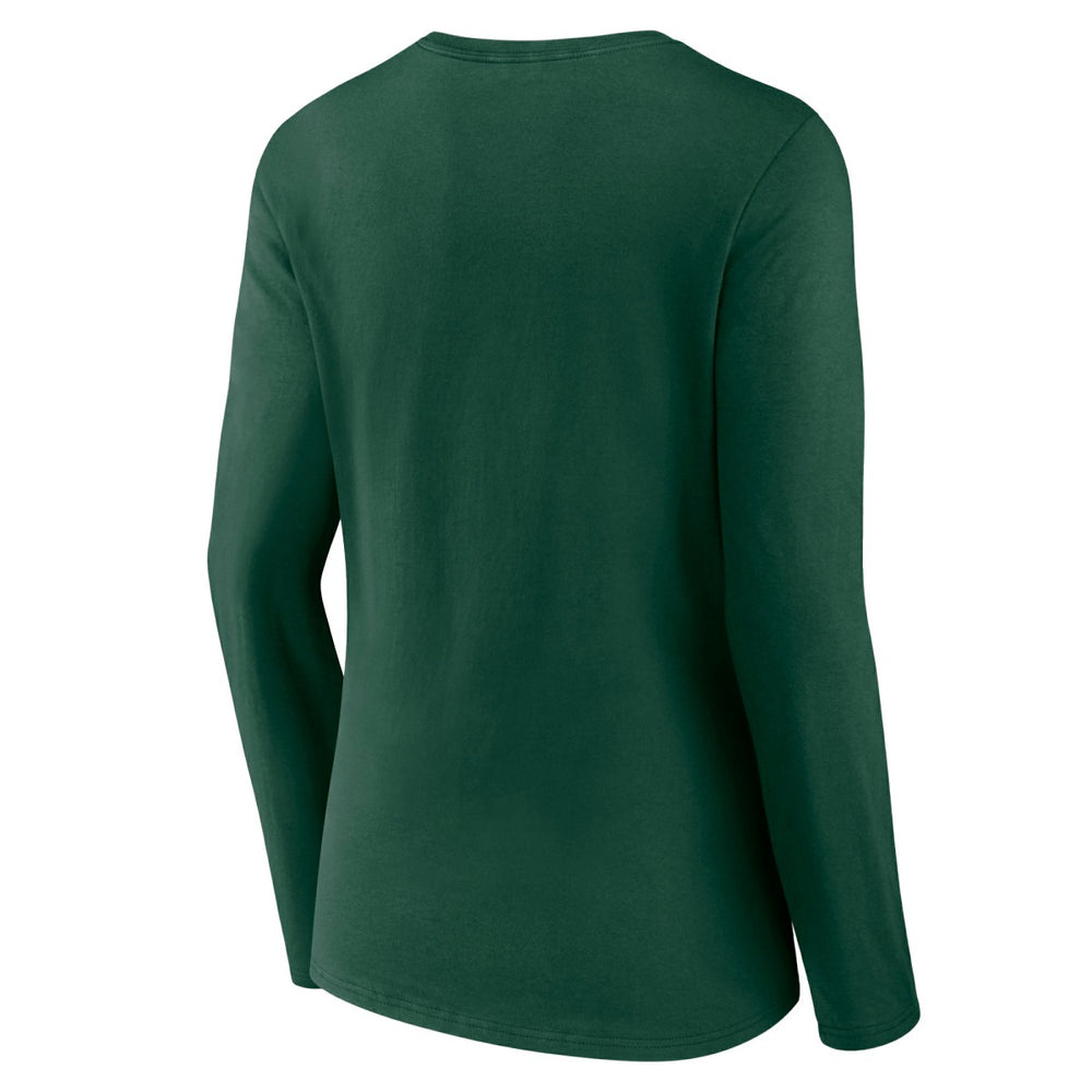 Milwaukee Bucks Women's Alternate Logo V-Neck Long Sleeve T-Shirt Green