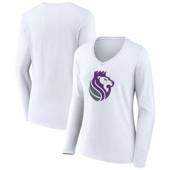 Sacramento Kings Women's Alternate Logo V-Neck Long Sleeve T-Shirt White