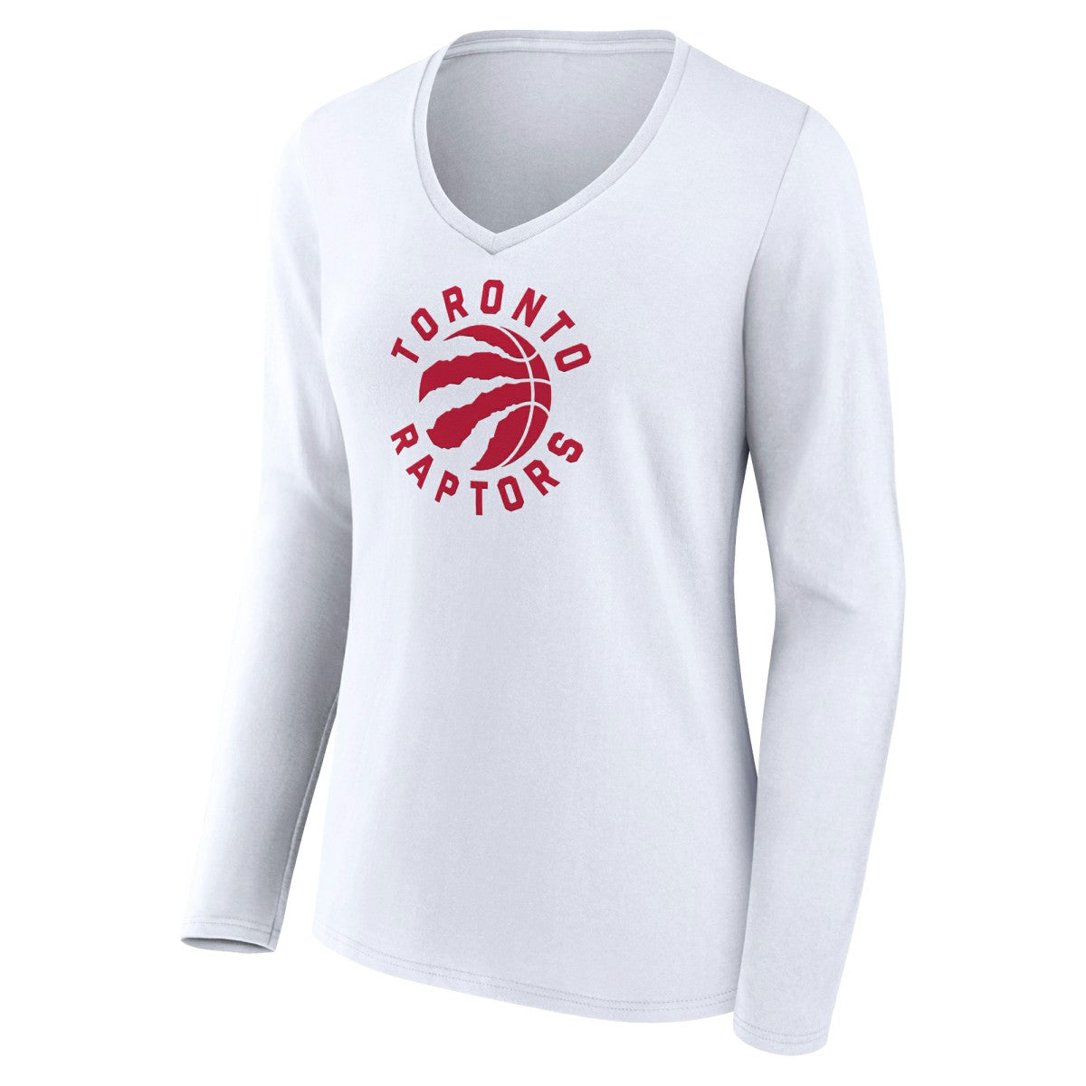 Toronto Raptors Women's Alternate Logo V-Neck Long Sleeve T-Shirt White