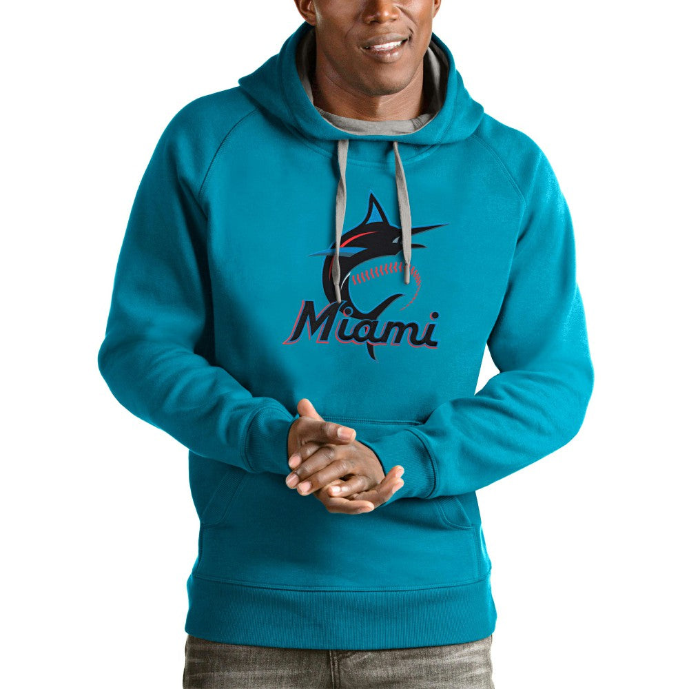 Miami Marlins Antigua Victory Pullover Team Logo Hoodie Online