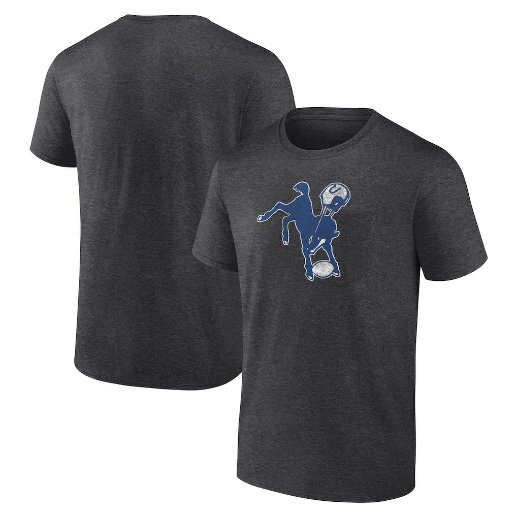 Indianapolis Colts Throwback Logo T-shirt - Charcoal - NFL