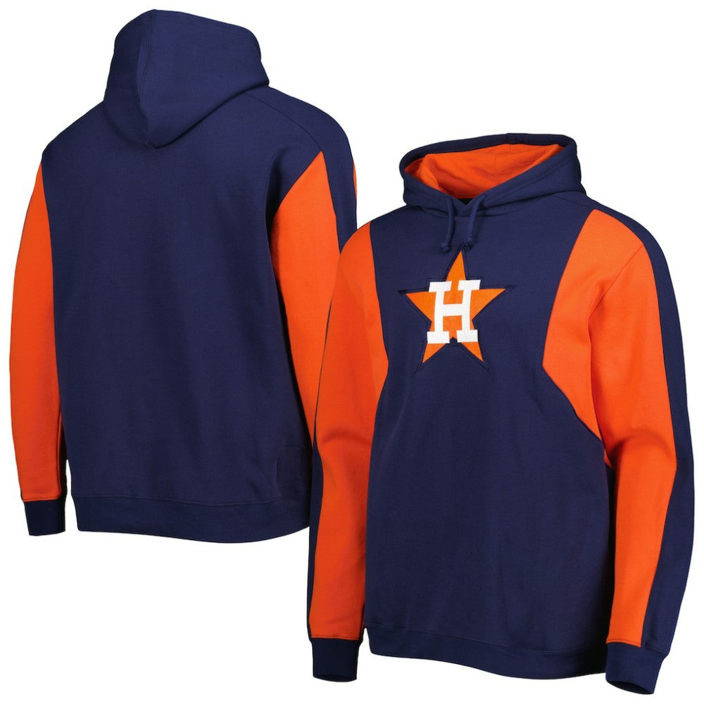 Houston Astros Mitchell & Ness Colorblocked Fleece Pullover Hoodie Outlet
