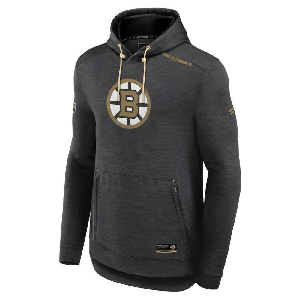 Boston Bruins Fanatics Authentic Pro Tech Pullover Hoodie - Heather Charcoal | Fanatics on sale