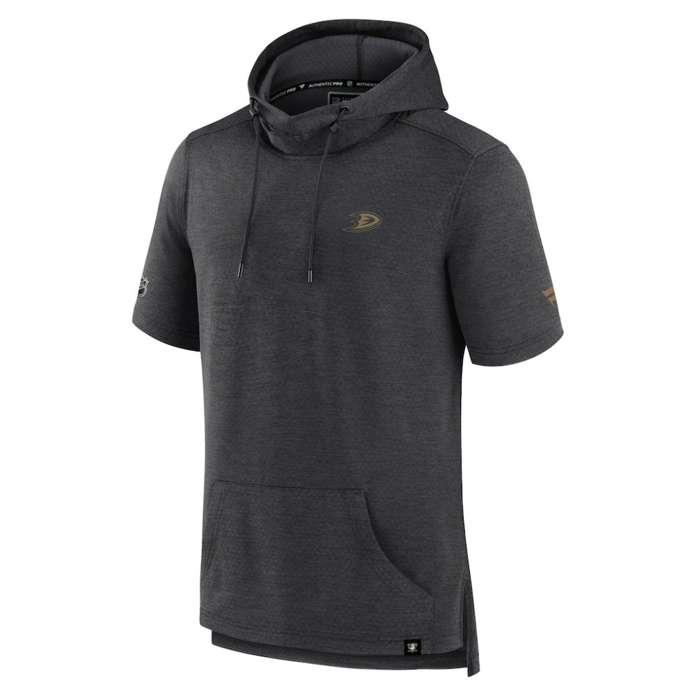 Anaheim Ducks Fanatics Authentic Pro Short Sleeve Pullover Hoodie - Heather Charcoal | Fanatics on sale