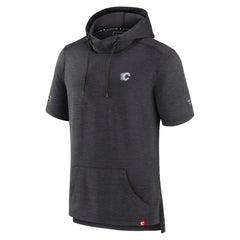 Calgary Flames Fanatics Authentic Pro Short Sleeve Pullover Hoodie - Heather Charcoal | Fanatics sale