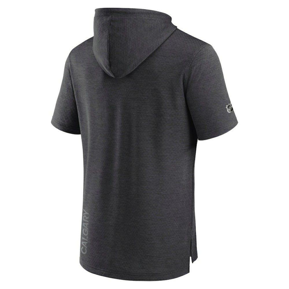Calgary Flames Fanatics Authentic Pro Short Sleeve Pullover Hoodie - Heather Charcoal | Fanatics sale