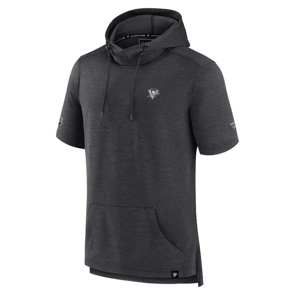 Pittsburgh Penguins Fanatics Authentic Pro Short Sleeve Pullover Hoodie - Heather Charcoal | Fanatics Lifestyle