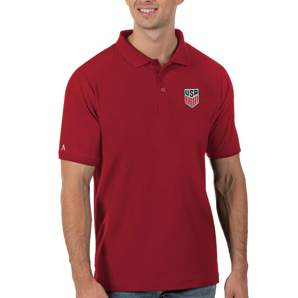 USMNT Antigua Legacy Pique Polo Red
