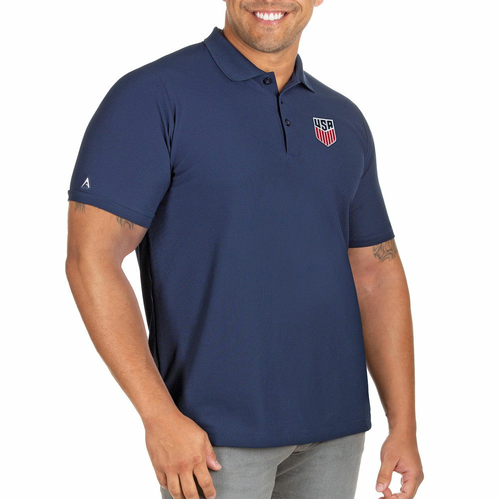 USMNT Antigua Legacy Pique Big & Tall Polo Navy