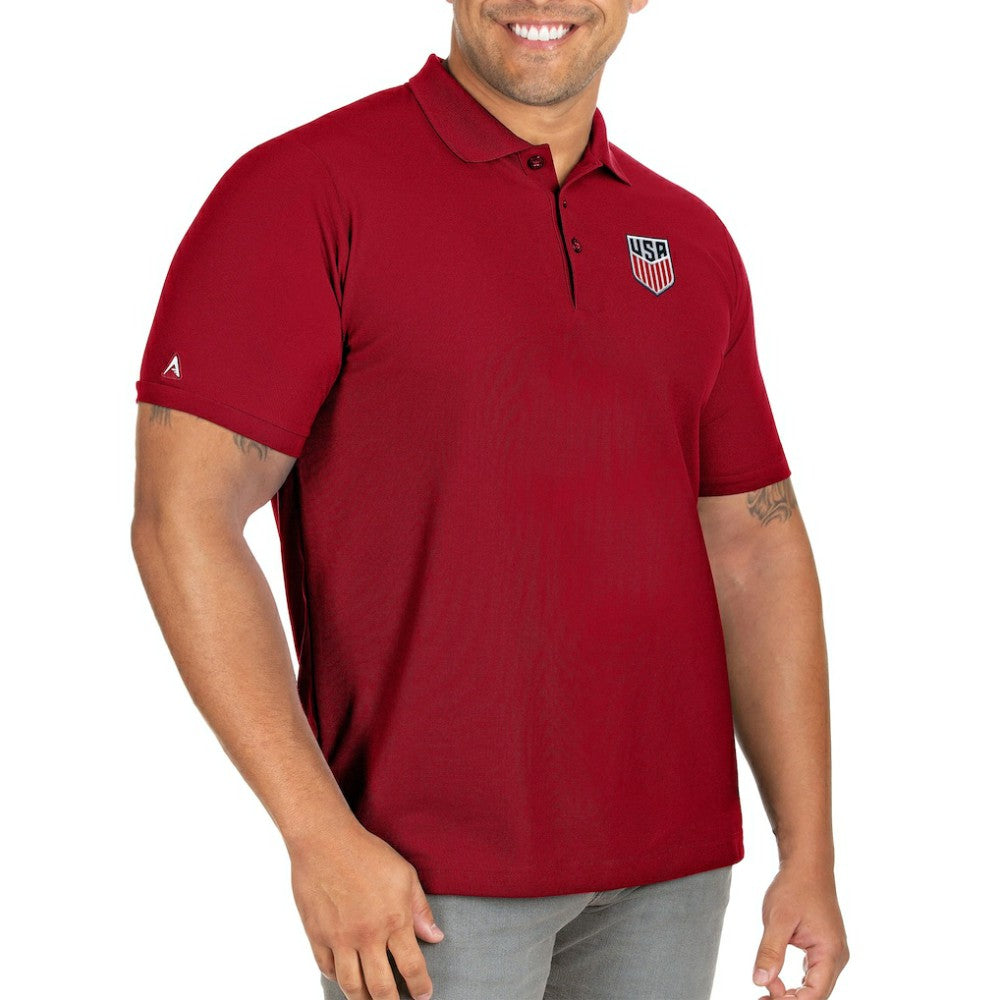 USMNT Antigua Legacy Pique Big & Tall Polo Red