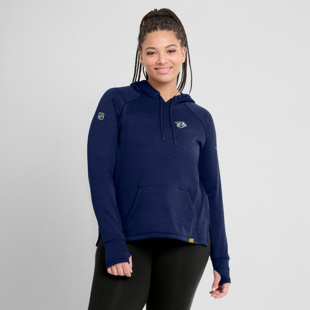 Nashville Predators Fanatics Women's Authentic Pro Pullover Hoodie - Heather Navy | Fanatics sale