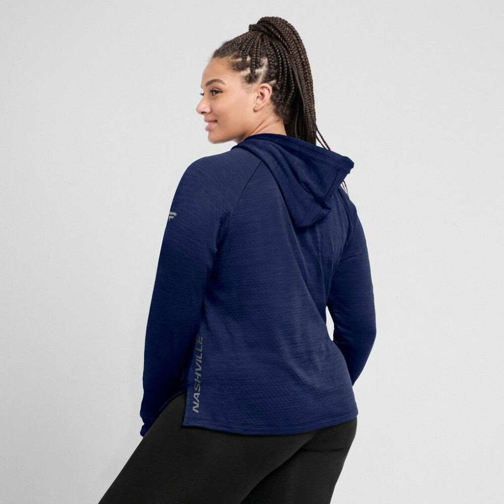 Nashville Predators Fanatics Women's Authentic Pro Pullover Hoodie - Heather Navy | Fanatics sale