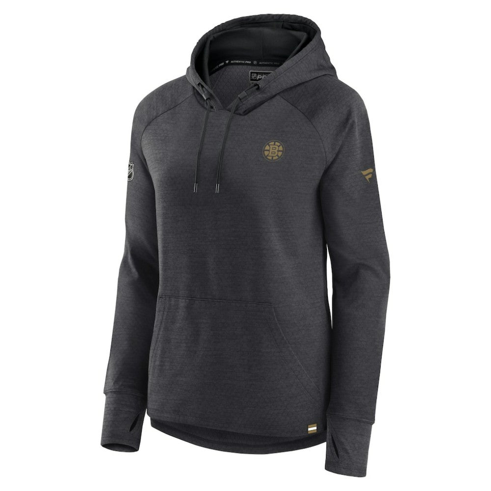 Boston Bruins Fanatics Women's Authentic Pro Pullover Hoodie - Heather Charcoal | Fanatics sale