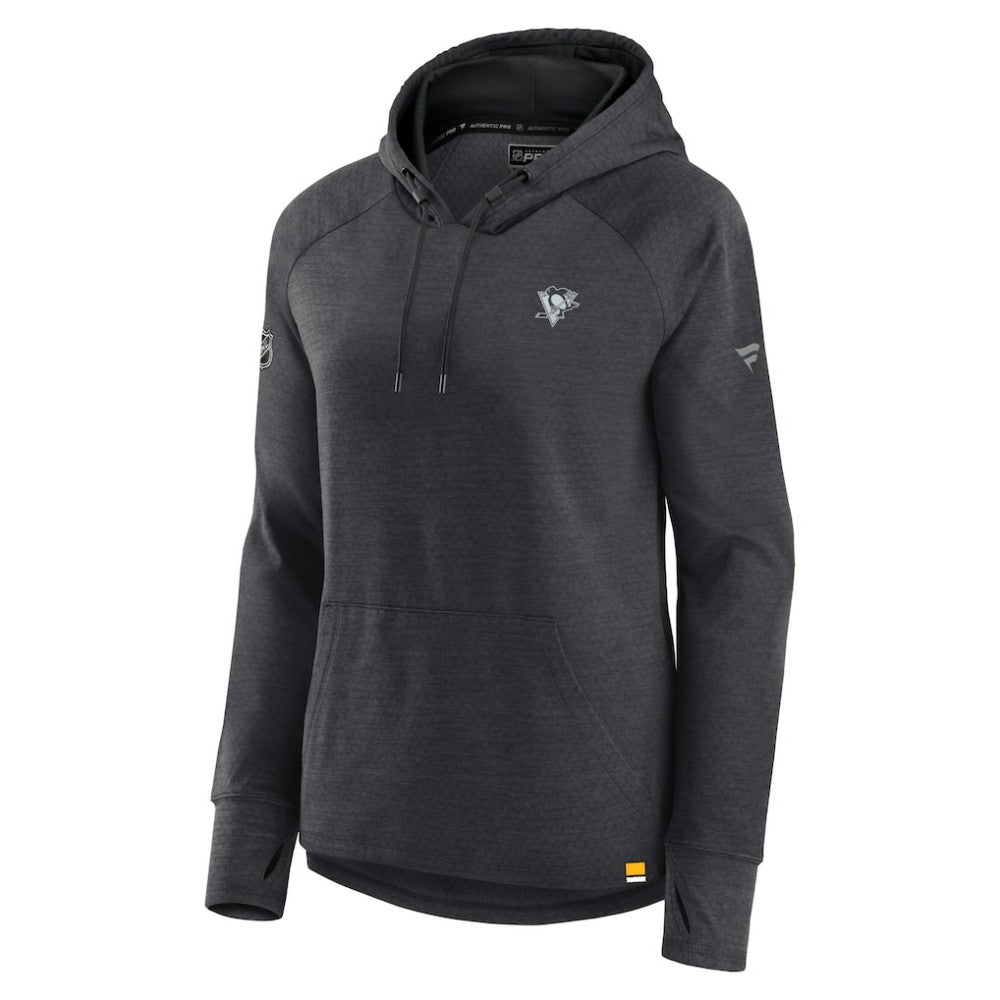 Pittsburgh Penguins Fanatics Women's Authentic Pro Pullover Hoodie - Heather Charcoal | Fanatics discount