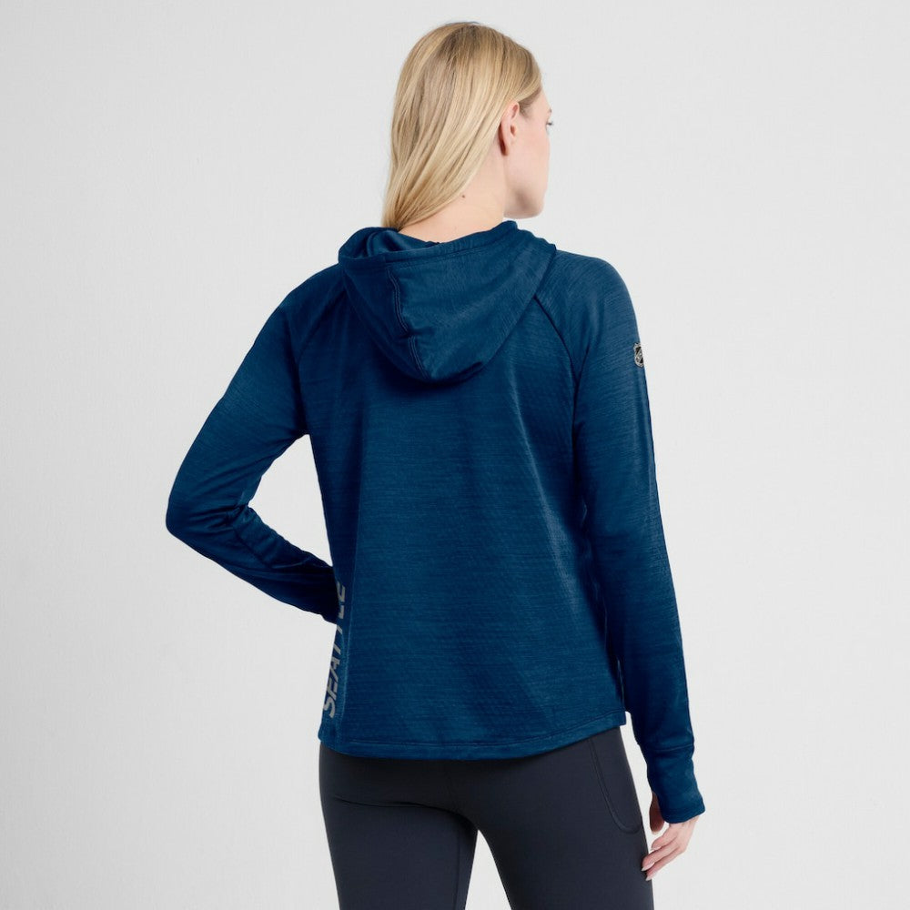 Seattle Kraken Fanatics Women's Authentic Pro Pullover Hoodie - Heather Deep Sea Blue | Fanatics on sale