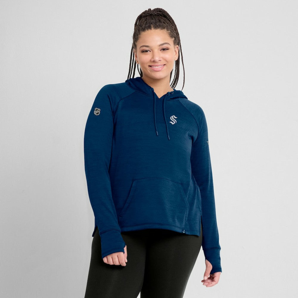 Seattle Kraken Fanatics Women's Authentic Pro Pullover Hoodie - Heather Deep Sea Blue | Fanatics on sale