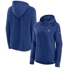 Vancouver Canucks Fanatics Women's Authentic Pro Pullover Hoodie - Heather Blue | Fanatics discount