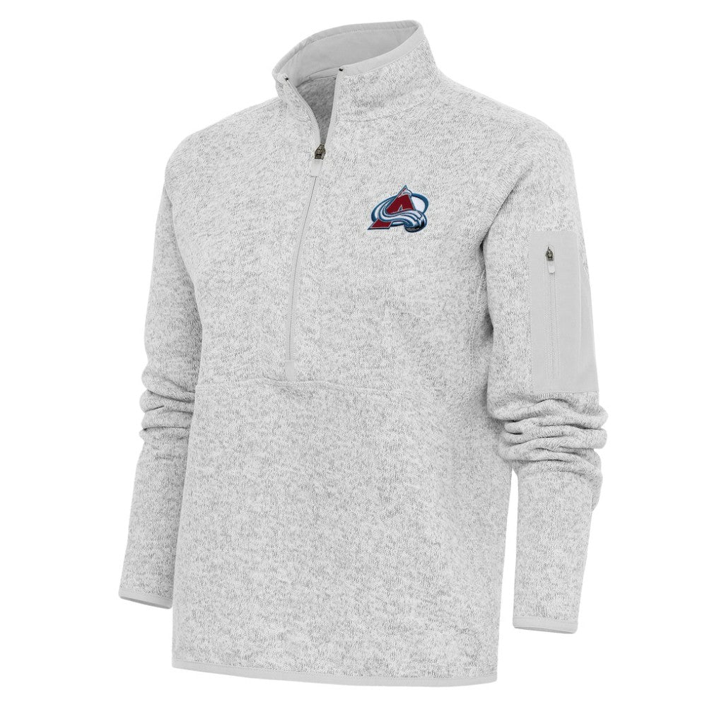 Colorado Avalanche Antigua Women's Team Logo Fortune Quarter-Zip Jacket - Heather Gray | NHL online