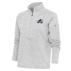Colorado Avalanche Antigua Women's Team Logo Fortune Quarter-Zip Jacket - Heather Gray | NHL online