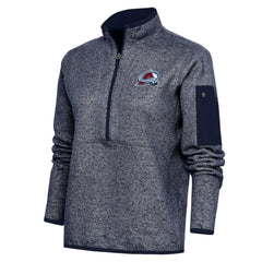 Colorado Avalanche Antigua Women's Team Logo Fortune Quarter-Zip Jacket - Heather Navy | NHL Lifestyle