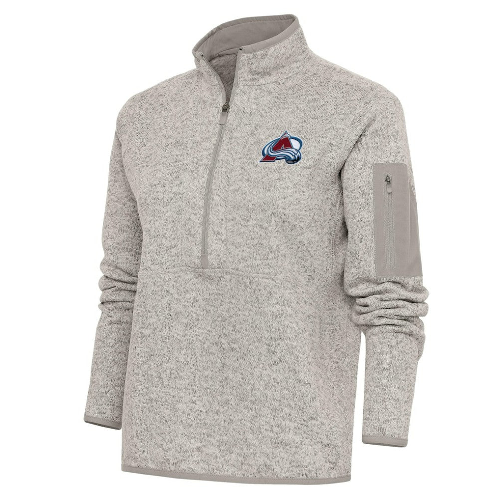 Colorado Avalanche Antigua Women's Team Logo Fortune Quarter-Zip Jacket - Oatmeal | NHL discount