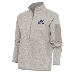 Colorado Avalanche Antigua Women's Team Logo Fortune Quarter-Zip Jacket - Oatmeal | NHL discount