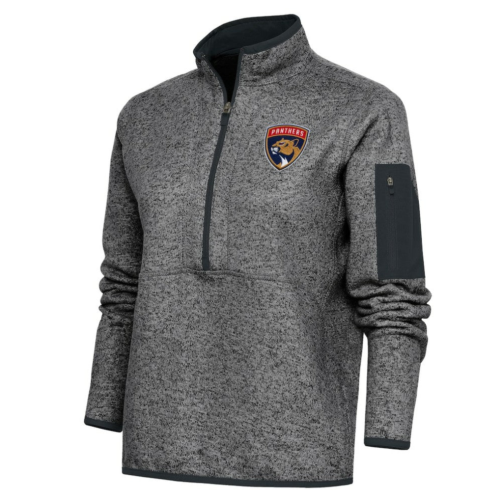 Florida Panthers Antigua Women's Team Logo Fortune Quarter-Zip Jacket - Heather Charcoal | NHL on sale