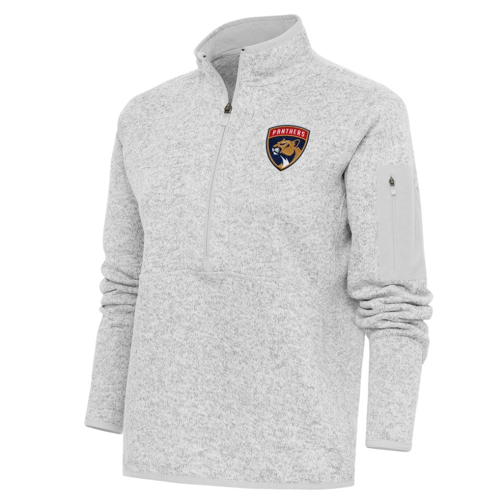 Florida Panthers Antigua Women's Team Logo Fortune Quarter-Zip Jacket - Heather Gray | NHL near me