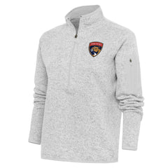 Florida Panthers Antigua Women's Team Logo Fortune Quarter-Zip Jacket - Heather Gray | NHL near me