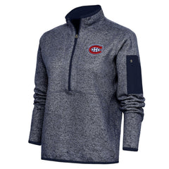 Montreal Canadiens Antigua Women's Team Logo Fortune Quarter-Zip Jacket - Heather Navy | NHL on sale