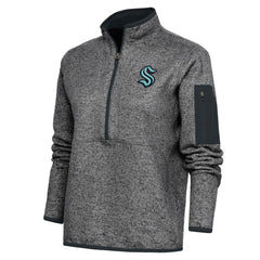 Seattle Kraken Antigua Women's Team Logo Fortune Quarter-Zip Jacket - Heather Charcoal | NHL near me