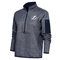 Tampa Bay Lightning Antigua Women's Team Logo Fortune Quarter-Zip Jacket - Heather Navy | NHL Lifestyle