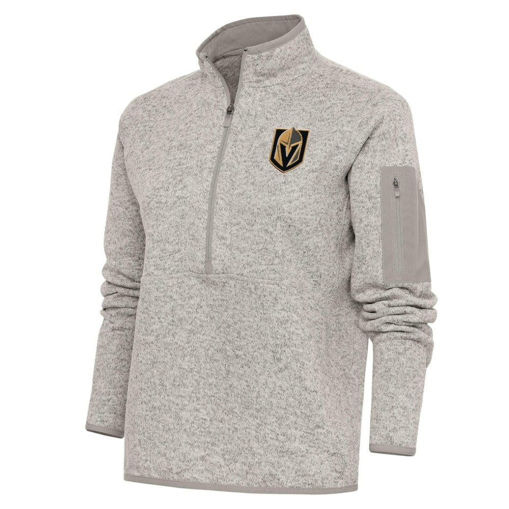 Vegas Golden Knights Antigua Women's Team Logo Fortune Quarter-Zip Jacket - Oatmeal | NHL discount