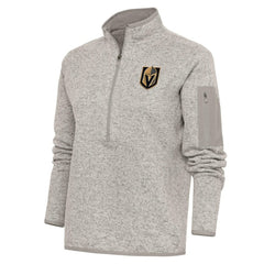 Vegas Golden Knights Antigua Women's Team Logo Fortune Quarter-Zip Jacket - Oatmeal | NHL discount